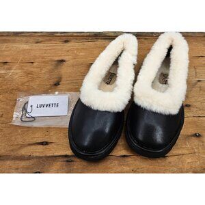New Luvvette Odette Ballet Flat Womens 6.5 Black Leather